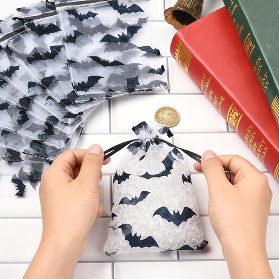 100 stuks organza zakjes, 6,9 x 8,9 cm doorschijnende geschenkzakjes