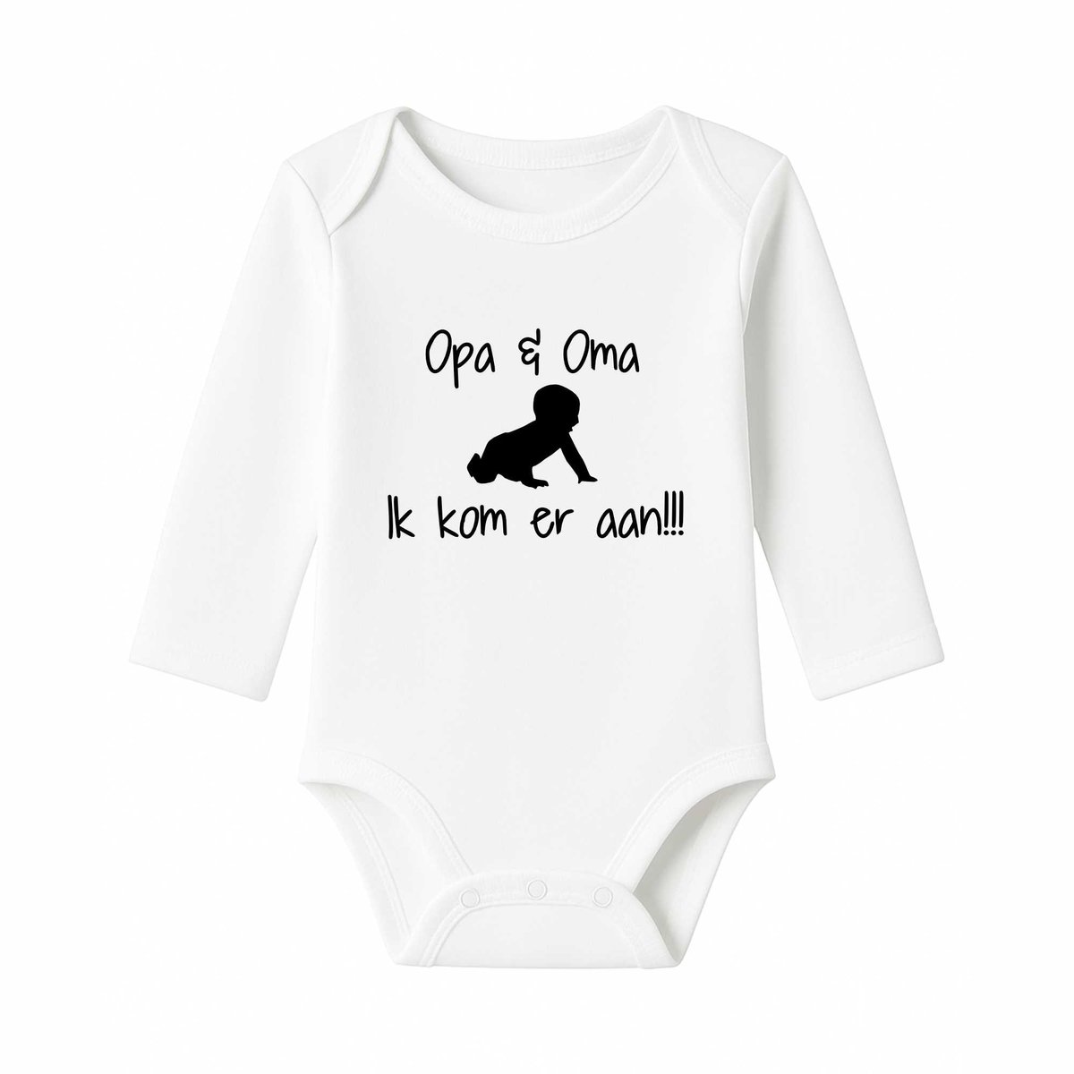 Romper Opa & Oma ik kom eraan - wit - lange mouw