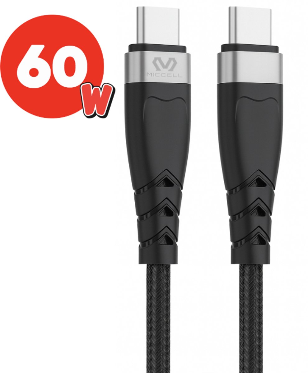 Image of 60W USB C Kabel - 1.2 Meter - Gevlochten Nylon Kabel - 3x Sneller - Oplader - Geschikt voor iPhone 17, iPad & AirPods & Samsung