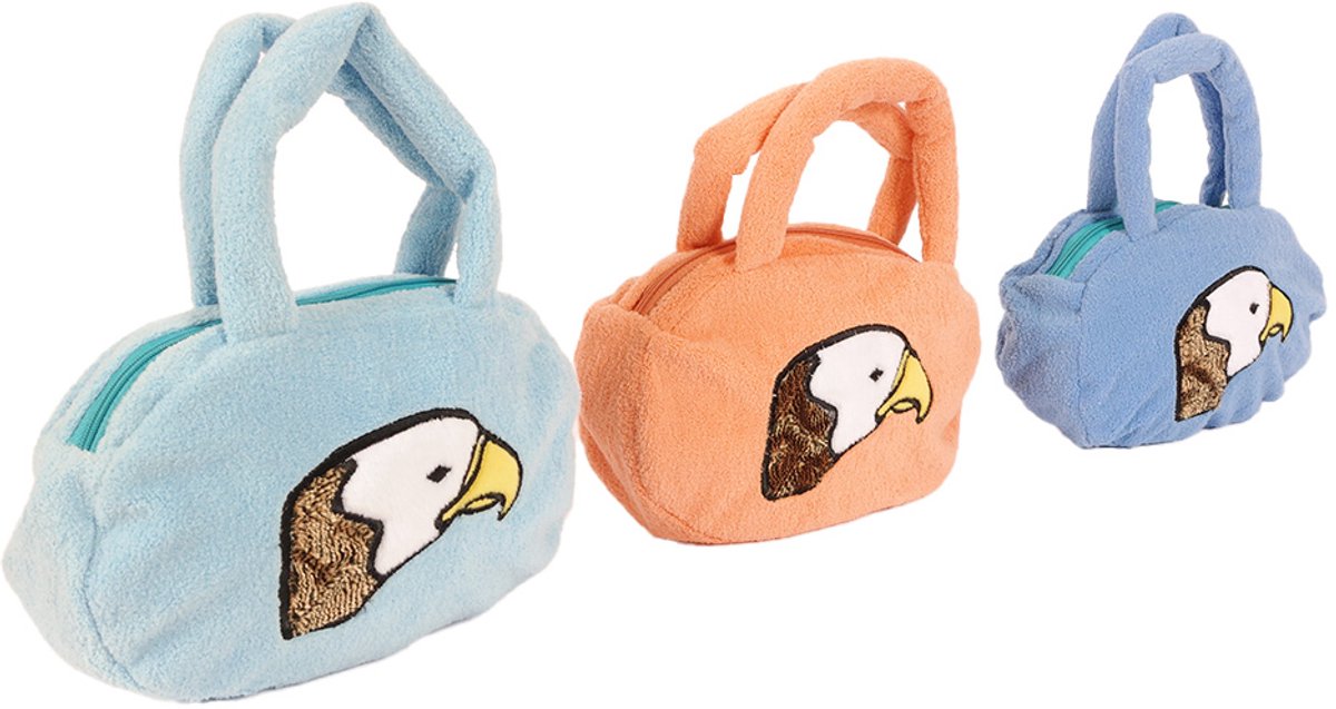 PIA Soft Toys - Set van 3 Pluche Adelaar handtas - 3 ass. - 25 cm