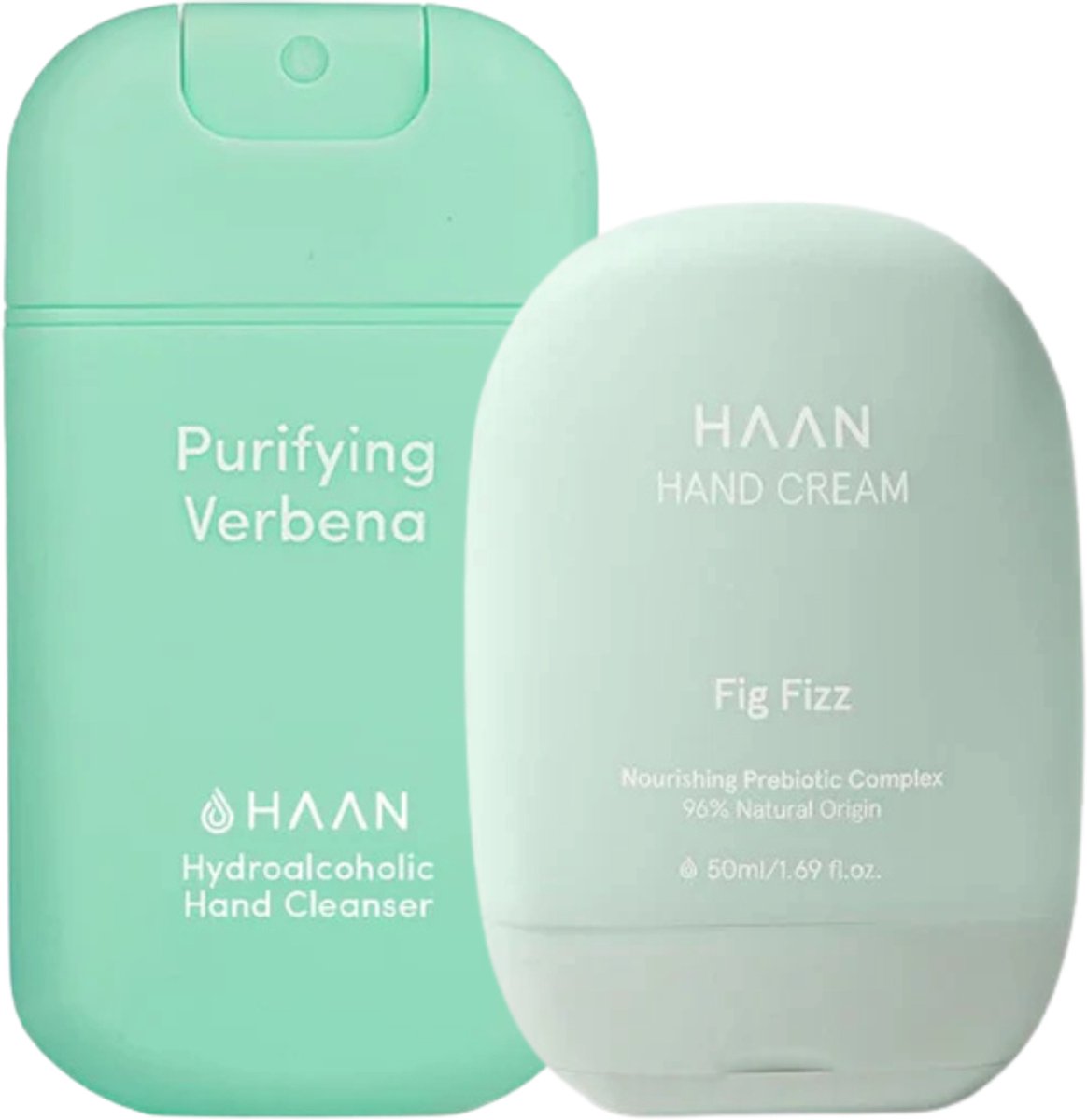 HAAN Handspray Purifying Verbena 30ml & Handcrème Fig Fizz 50ml - Set van 2 Stuks - Duo-pack - Navulbaar
