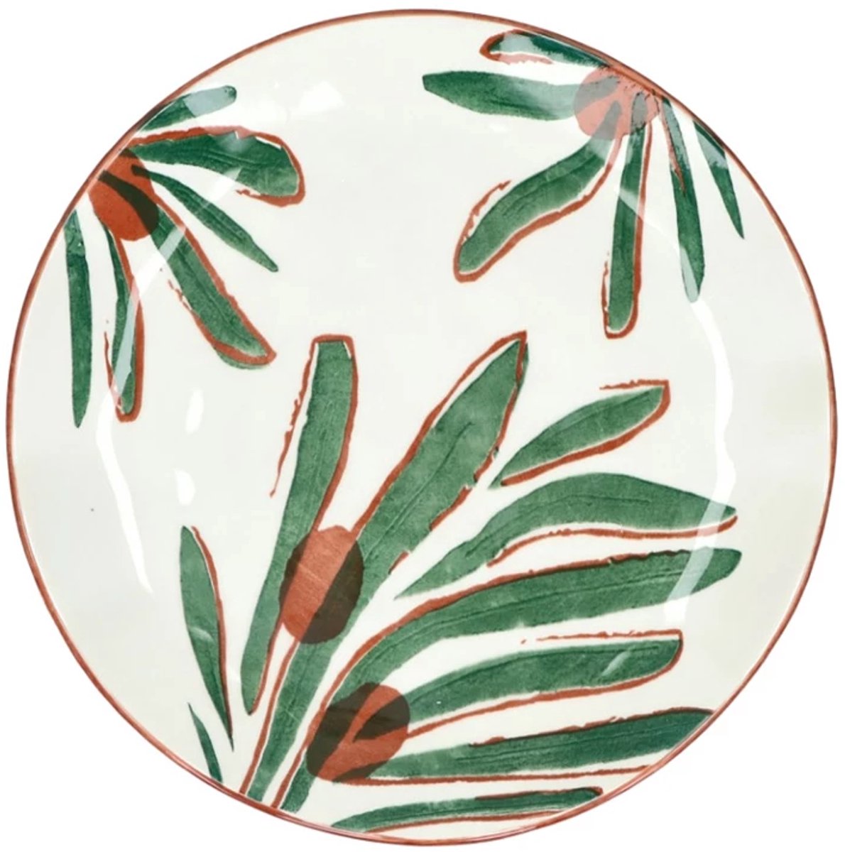Pomax Mykonos plat bord D20.3cm deco groen