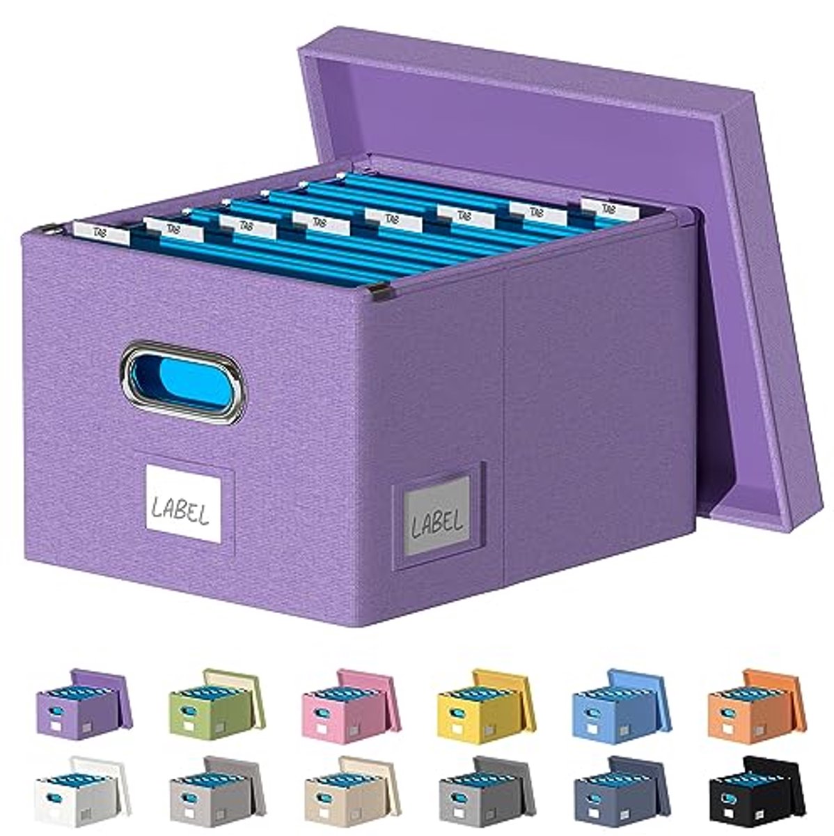Opvouwbare File Organizer voor Kantoor en Thuis - Duurzame Document Box met Deksels - Efficiënte Opslagoplossing in Paars