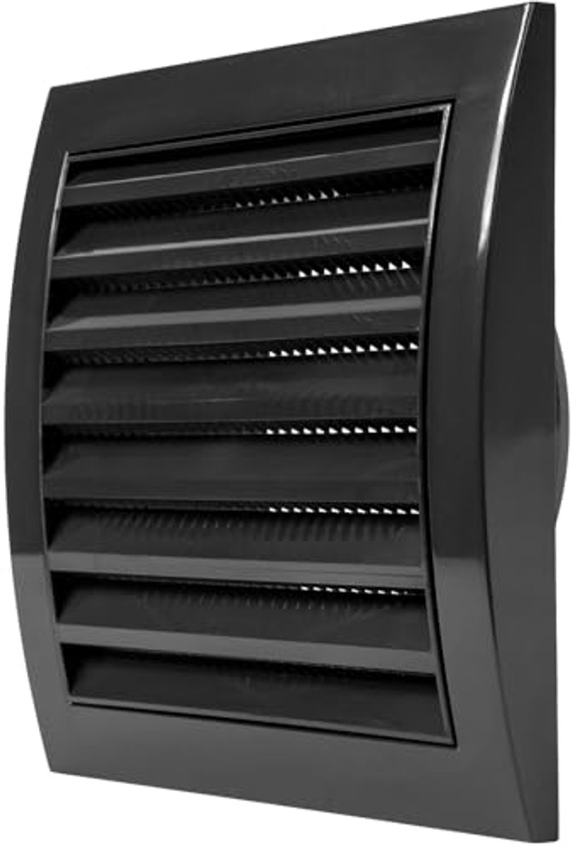 Zwarte 4 inch afzuigkap met ongediertebescherming en ventilatierooster