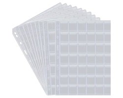 10x Muntenalbum - Voor Munten - Munthouders - Munten Verzamelen - Verzamelmap Munten - Munten Verzamelmap - Muntenmap - Munten Verzameling Opbergsysteem - Insteekbladen - Insteekblad - Insteek - Waterdicht - Tot 300 Munten - Afmetingen 27.7x20.8cm