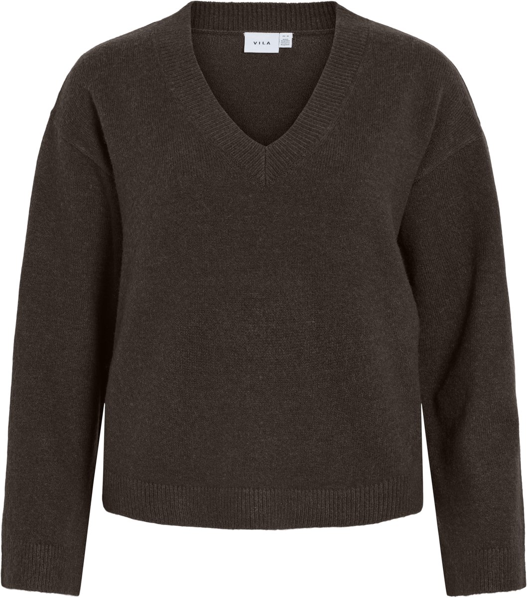 VILA - VILIGA L/S REV V-NECK KNIT TOP - NOOS - Dames - Gebreide truien