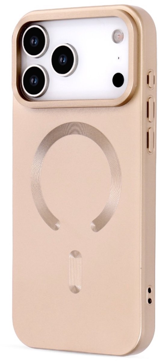 AziLine Magnetische Premium Goud Hoes voor iPhone 17 Pro – Stijlvolle Bescherming Painted Magsafe iPhone 17 Pro Backcover Case