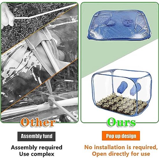 Mushroom Growing Silent Air Box, Mushroom Growing Kit for Home, Mushroom Tent Store Your Mycology Mushroom Grow Bags with 2 Arm Gates — afbeelding 4