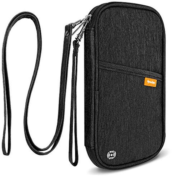 WASON lederen rits reis paspoorthouder RFID blokkerende cover