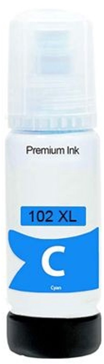 Inkt 1x Cyaan Geschikt voor Epson EcoTank 102 / E102 ET-2700 2750 2751 2756 3700 3750 4750