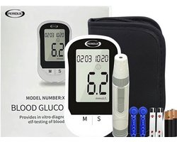 Peridux® - Glucosemeter - Startpakket - Inclusief GRATIS 50 Teststrips & 50 Lancettes - Bloedsuikermeter - Diabetes meter - Bloed Glucosemeter - Met Opbergtasje - Diabetes test - Glucosetesten - Glucose Revolutie - mmol/l - mg/dl
