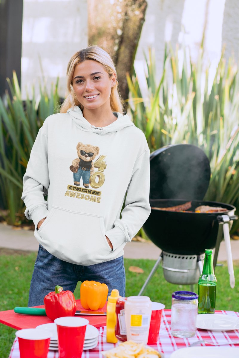 40 Jaar Verjaardag cadeau Hoodie - Wit Hoodie Vrouwen - Maat M - Verjaardag Cadeau Vrouwen - Limited Edition