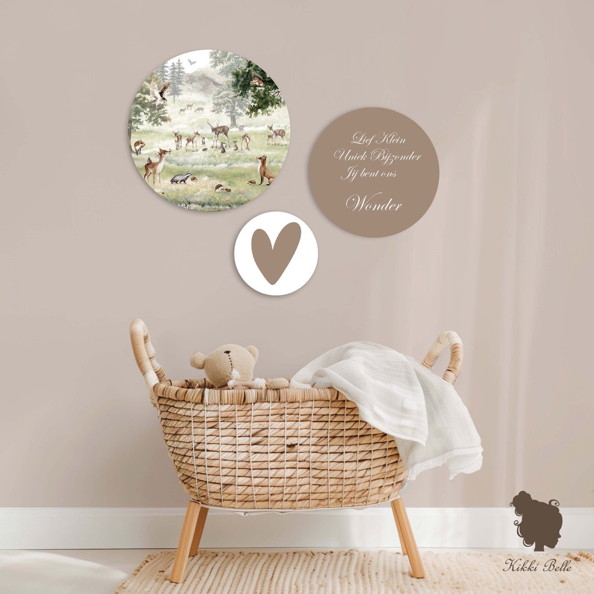 Muurcirkel set Forest Fun Kikki Belle-kinderkameraccessoires-wanddecoraties-bosdieren-muurcirkels