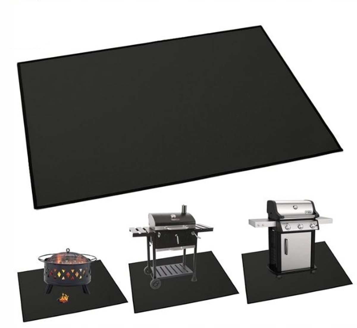 Grote Grillmat 120x90cm - Vloerbescherming voor Terras en Tuin