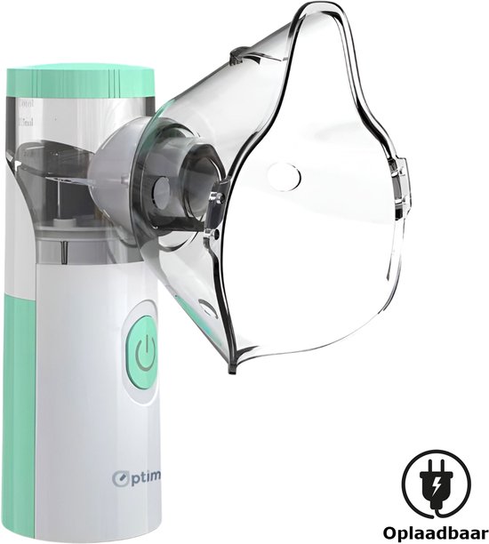 Optimera® - Dispositif aérosol - Inhalateur - Nébuliseur - Nébuliseur à ultrasons - Appareil d'inhalation pour Enfants, Adultes et bébés - Aide contre les maladies respiratoires - Modèle 2024 - Incl. 3 embouts