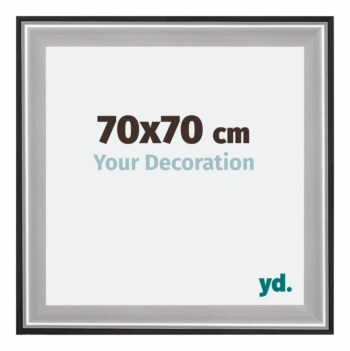 yd. Your Decoration - Fotolijst 70x70 cm - Hout - Zwart Zilver Gepolijst - Birmingham