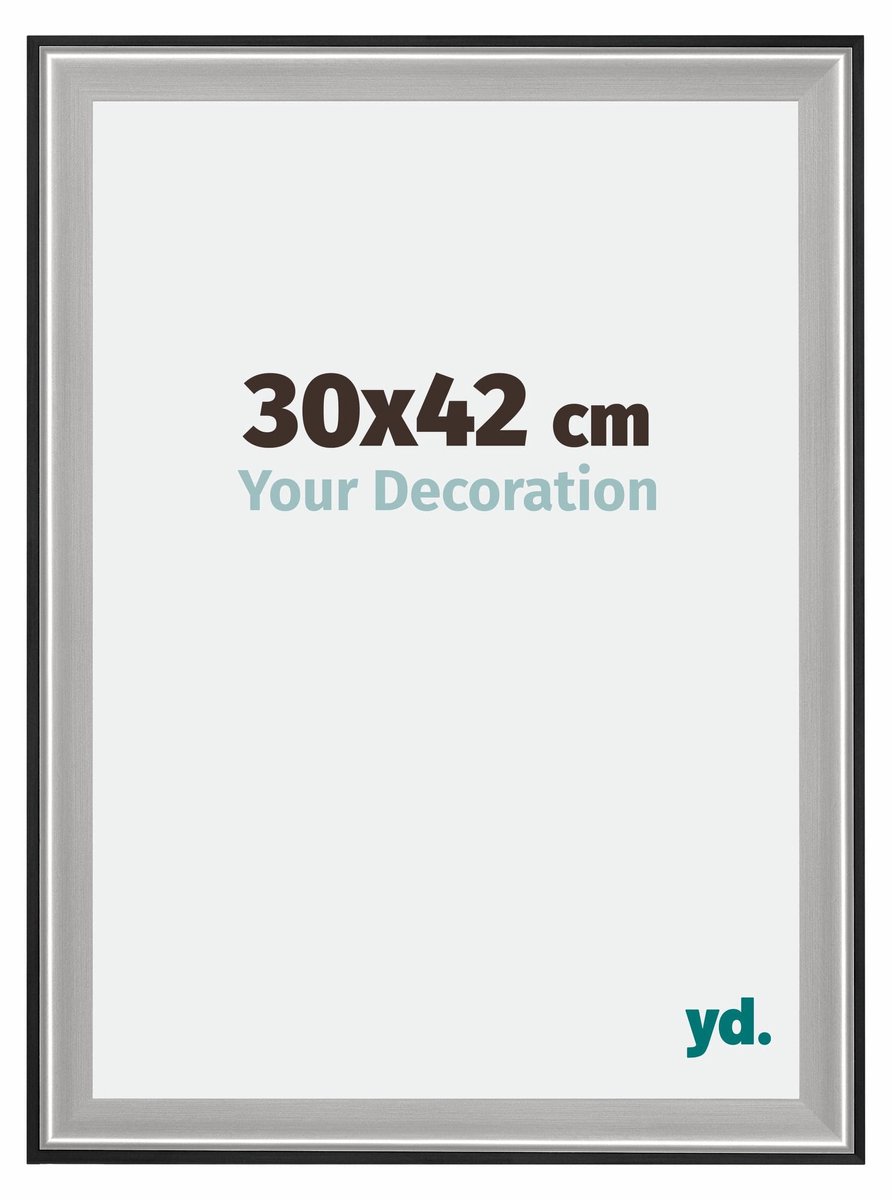 yd. Your Decoration - Fotolijst 30x42 cm - Hout - Zwart Zilver Gepolijst - Birmingham