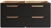Vente-unique Zwevend meubel onder waskom, naturel en antraciet - 120 cm - ARUBA