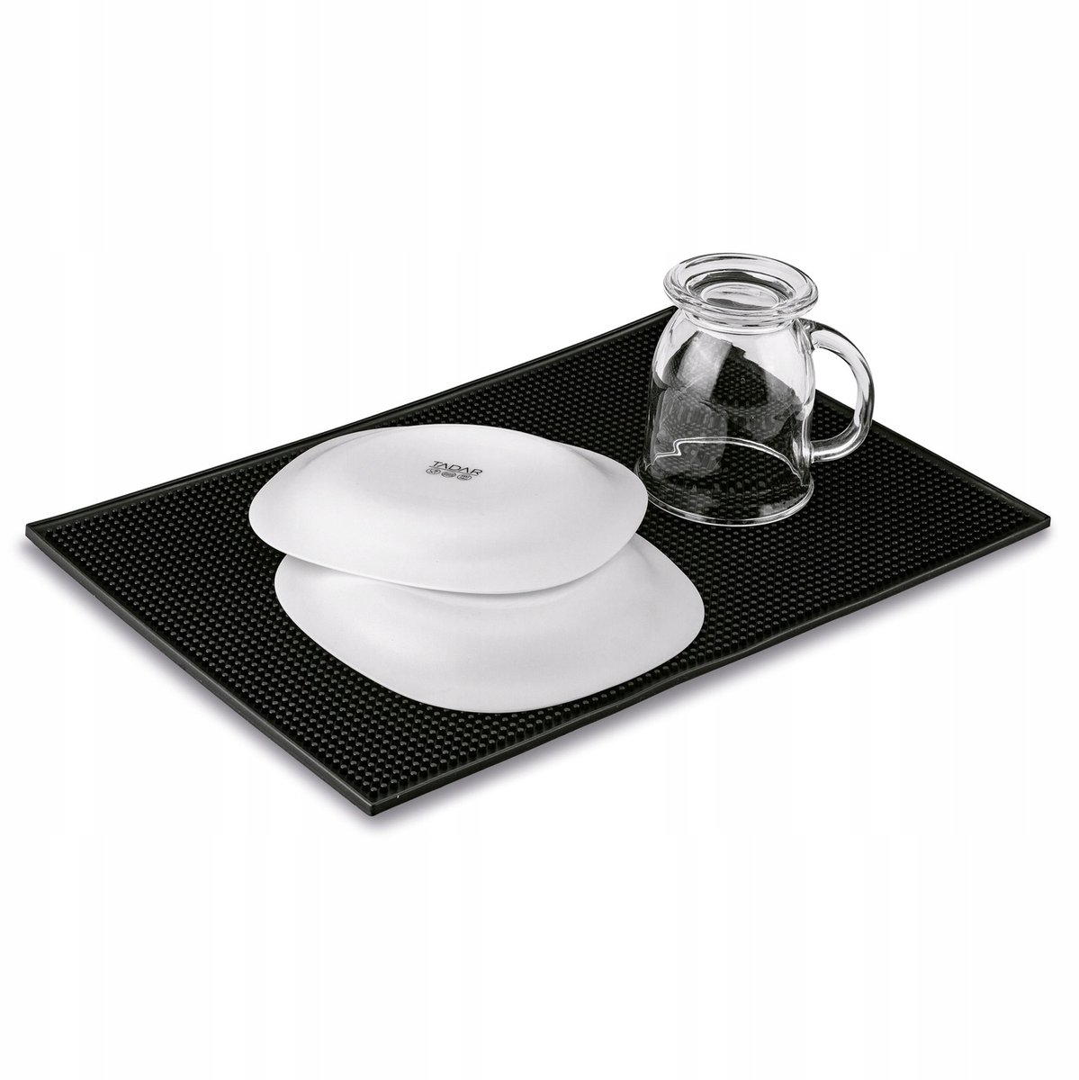 Tadar Afdruipmat PVC Zwart 45x30 cm - Keukenmat voor Bestek