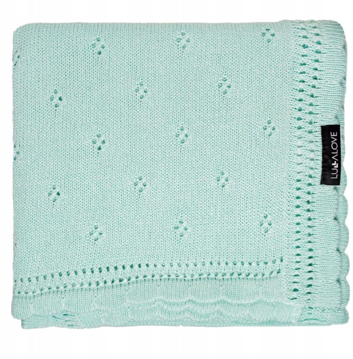 Lullalove Bamboe Wafel Dekentje Daisy Mint 80x100 cm