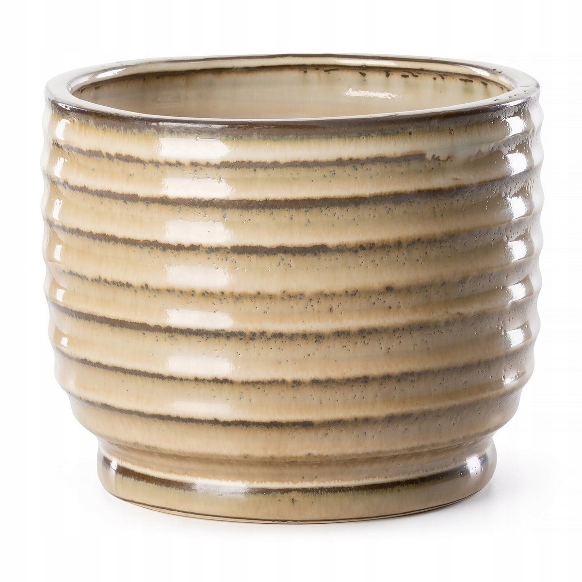 Decoratieve Pot 19 x 15 cm Lichtbruin Keramiek