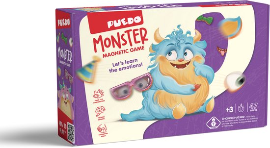 PUEDO® Monster Magnetic Game – Educatief Magneetspel Emoties – Magnetisch Monsterspel voor Kinderen vanaf 3 Jaar – Leer Gevoelens & Emotionele Intelligentie – EVA Speelgoed 59-delig