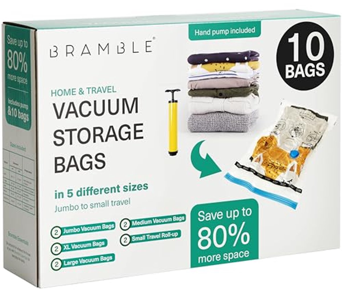 Premium Vacuum Bags with Pump - Space Saving Compression Solution for Storage and Travel