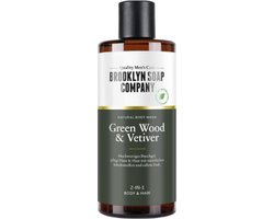 Brooklyn Soap Company - Body Wash Green Wood & Vetiver | 1x 300ml - Een moderne interpretatie van mannelijke sensualiteit