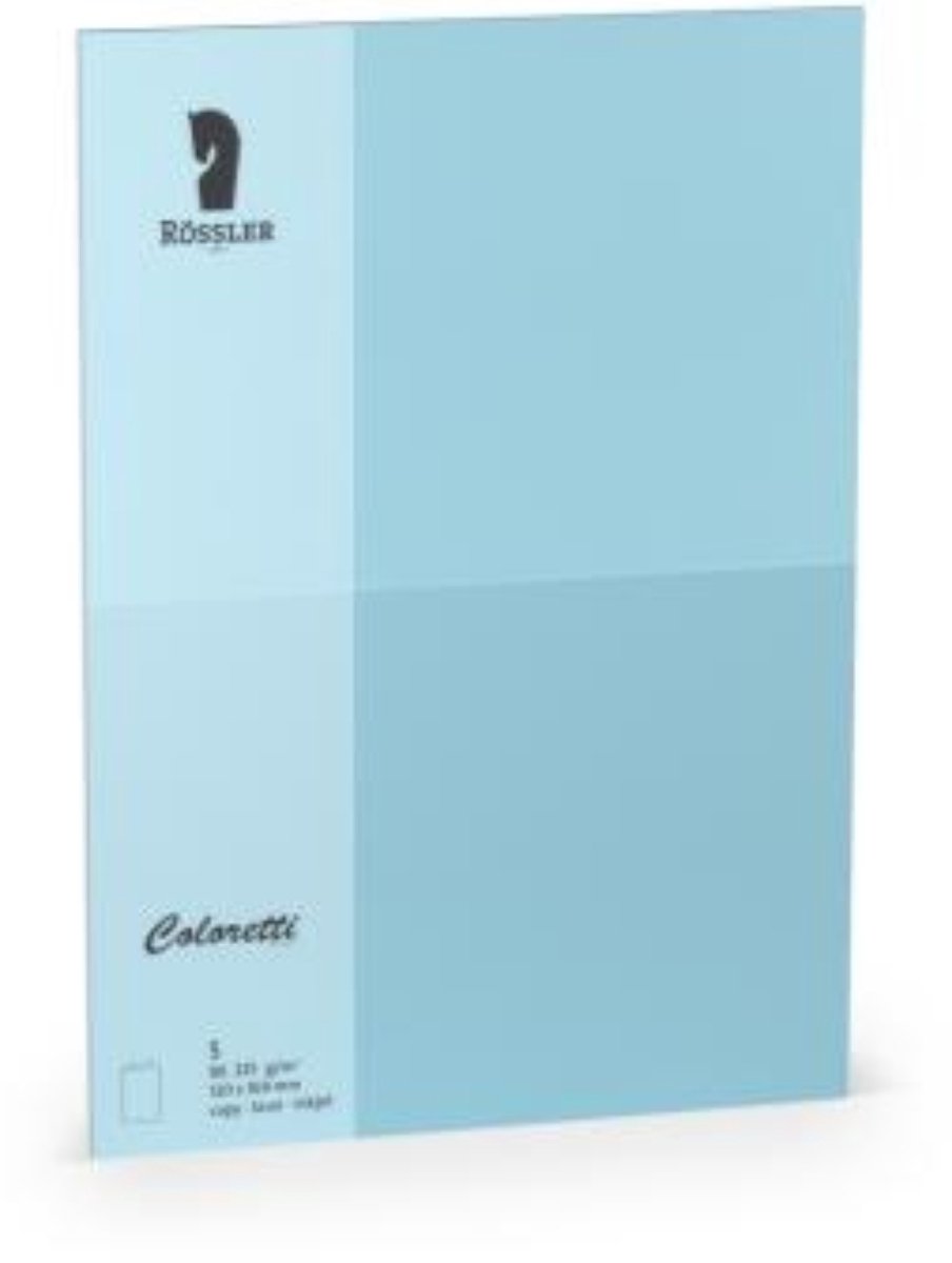 Kaarten - Coloretti - Hemelsblauw - Himmelblau - 5 stuks - B6 - 120x169mm - Vouwrand - HD - 225gram - Kaart - Vouw - 110772517
