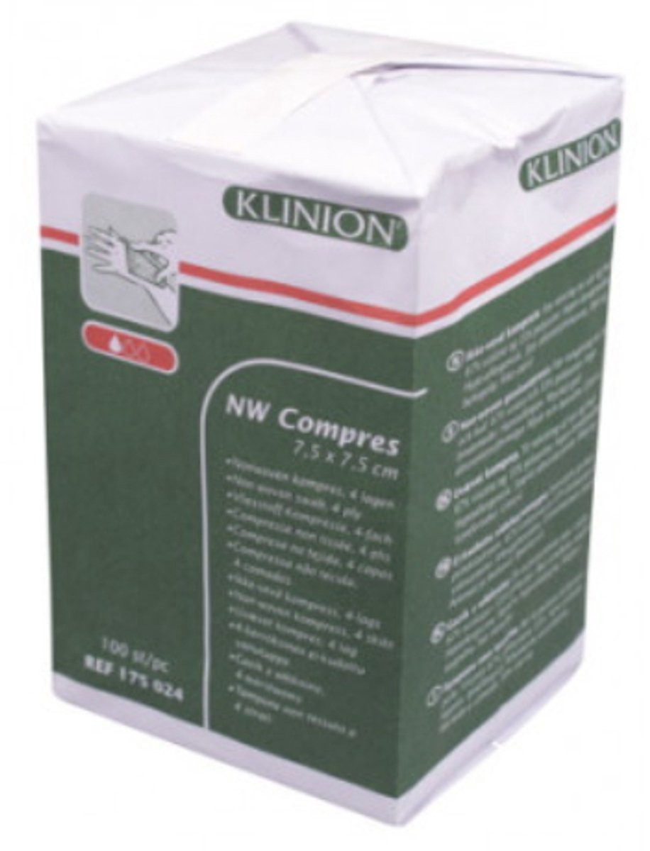 Klinipress nonwoven compress 7,5 x 7,5 cm
