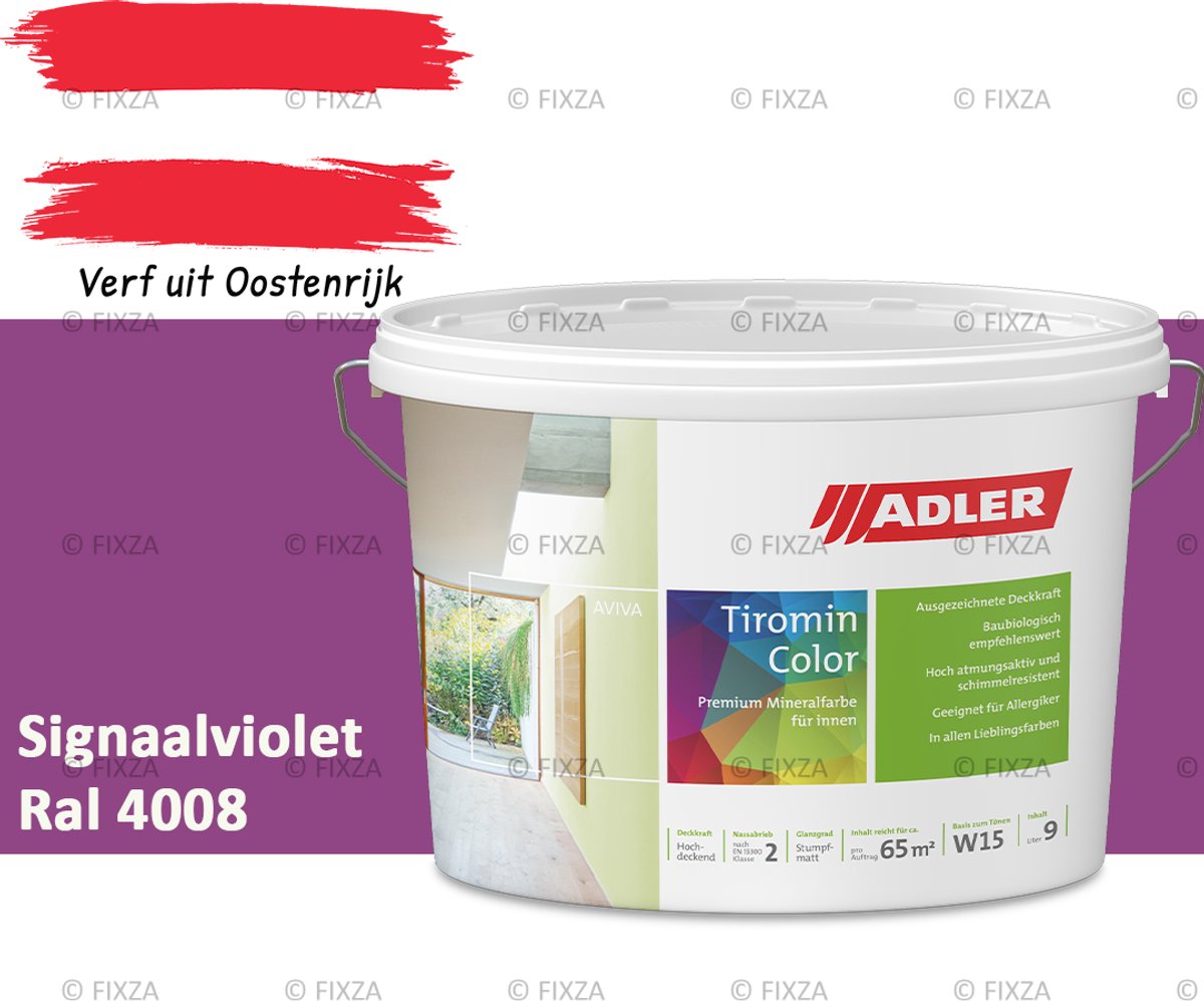 ADLER Aviva Tiromin-Color Silicaat Muurverf Binnen – 3 Liter – RAL 4008 Signaalviolet, Hoogdekkende & Ademend – Ecologische Schimmelwerende Wandverf