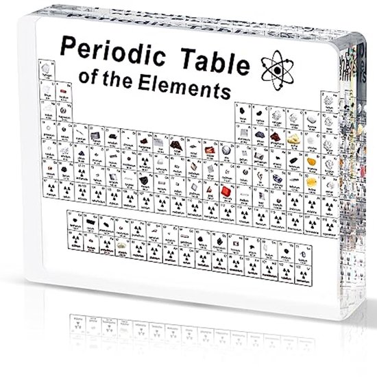 Serial Table with LED Lamp and Real Element Samples for Education | bol