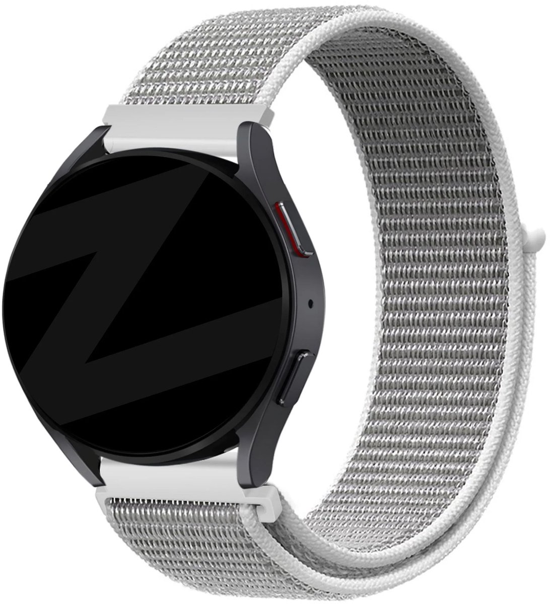 Bandz Hoogwaardige nylon band met klittenband - geschikt voor Garmin Vivoactive 6 / 5 / 3 / Vivomove HR / Style / Luxe / Sport / Trend / Forerunner 645 / 245 / 165 / 55 / Approach S12 / S40 / S42 / S44 / S50 / Venu SQ / SQ2 / 2Plus (zeeschelp grijs)