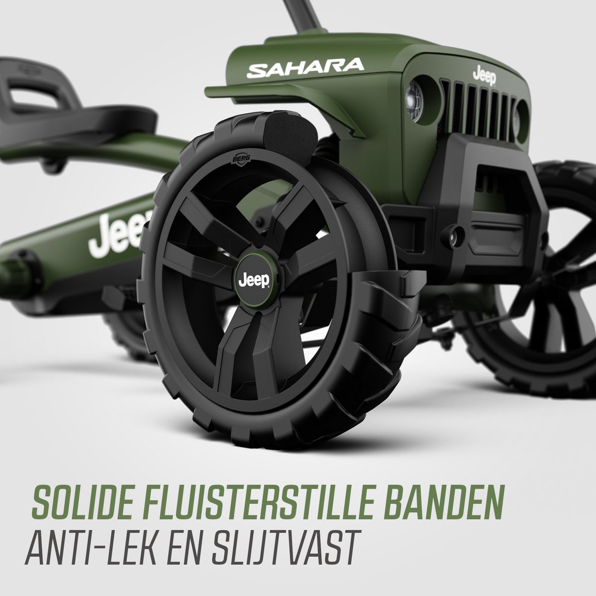 BERG Buzzy JEEP® Sahara Skelter - Officieel licentieproduct - 2+ jaar - Verstelbare Stoel - Anti-lek EVA banden - Groen — afbeelding 8