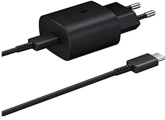 Geschikt Voor Samsung 25W PD 3.0 Super fast charger USB-C naar USB-C Kabel en Adapter - Zwart
