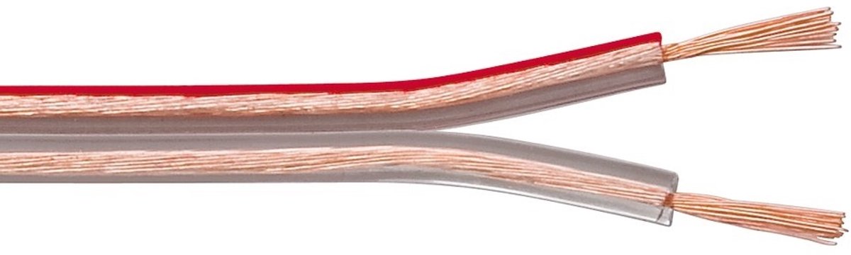 Luidspreker kabel (CCA) - 2x 1,50mm² / transparant - 25 meter
