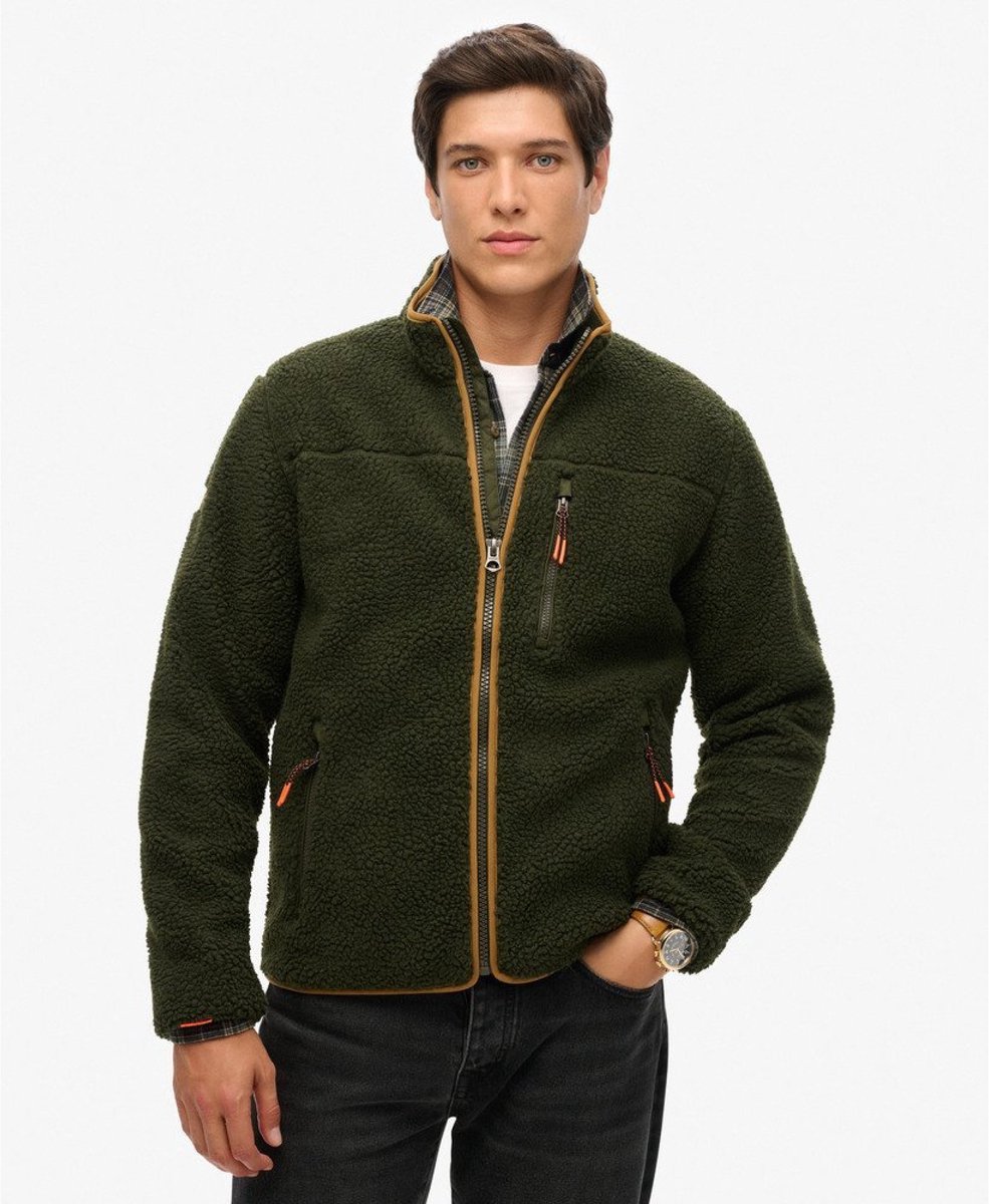 Superdry Outdoor fleecetrui met volledige rits Heren Truien Groen