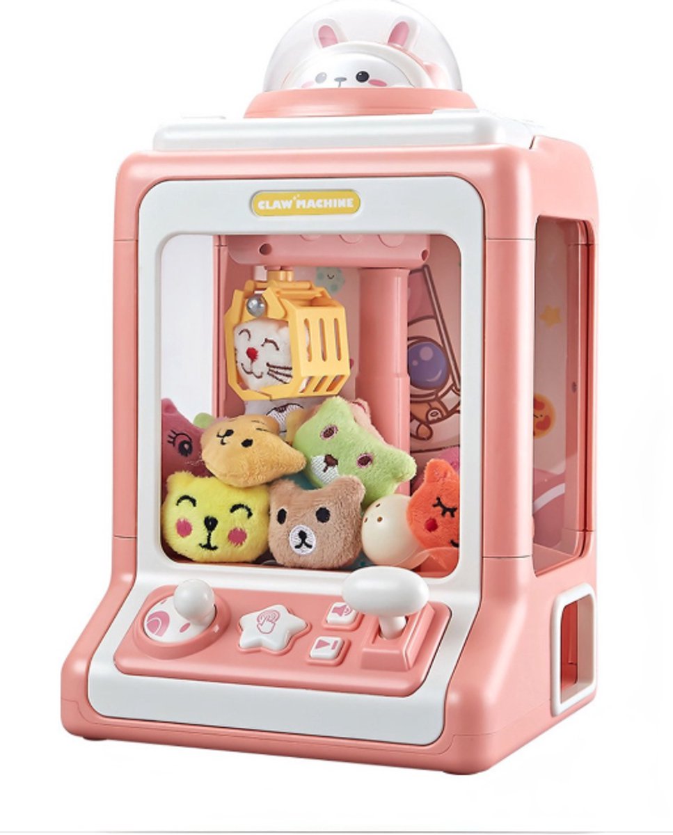 Elektrische Grijp Machine voor Kinderen met Geluid - Roze - Cartoons - Knuffels - Oplaadbaar met USB - Inclusief Prijzen