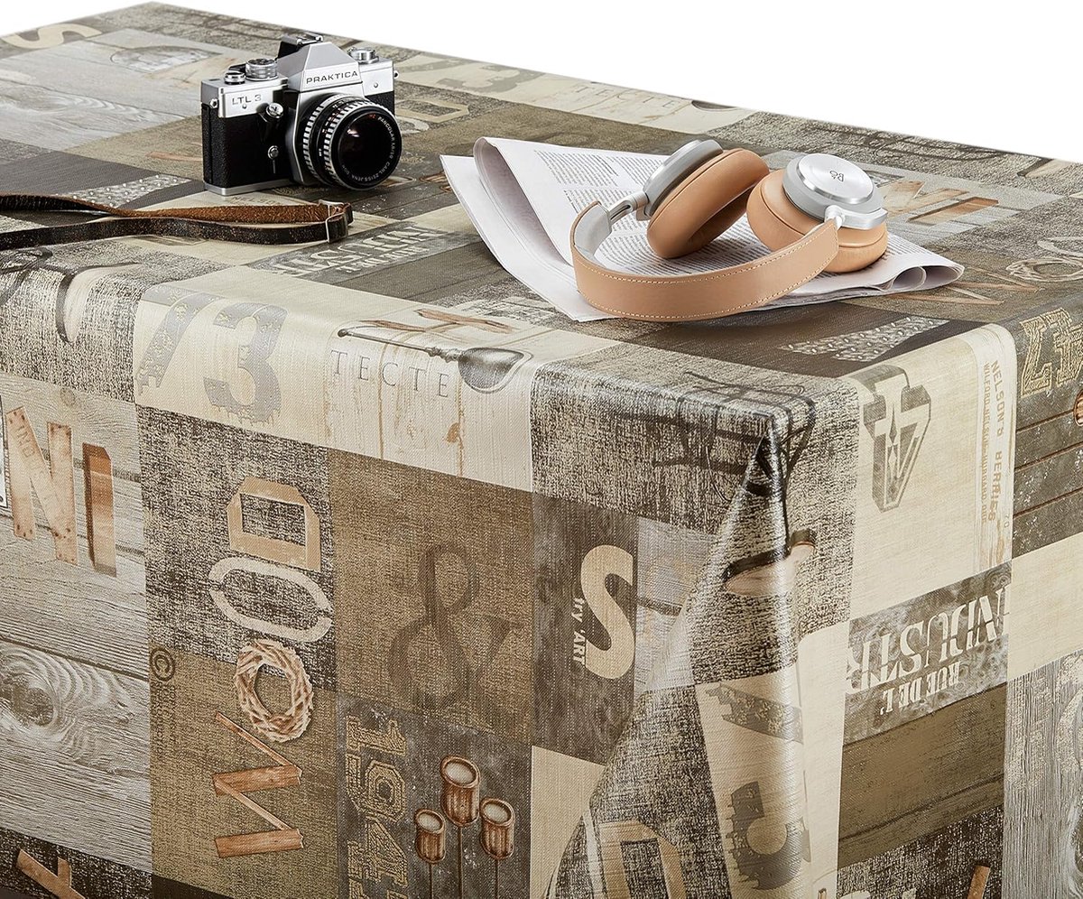 Candala Rond Tafelkleed – 300 x 140 cm – PVC – Beige