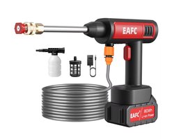 EAFC Hogedrukreiniger - Draadloze Hogedrukreiniger - Hogedrukreiniger Auto - Hogedrukreiniger Accu - Terrasreiniger - Hogedrukspuit - 21V-80Wh - 20000 mAh Accu - Luxe koffer - 40-60 minuten gebruik