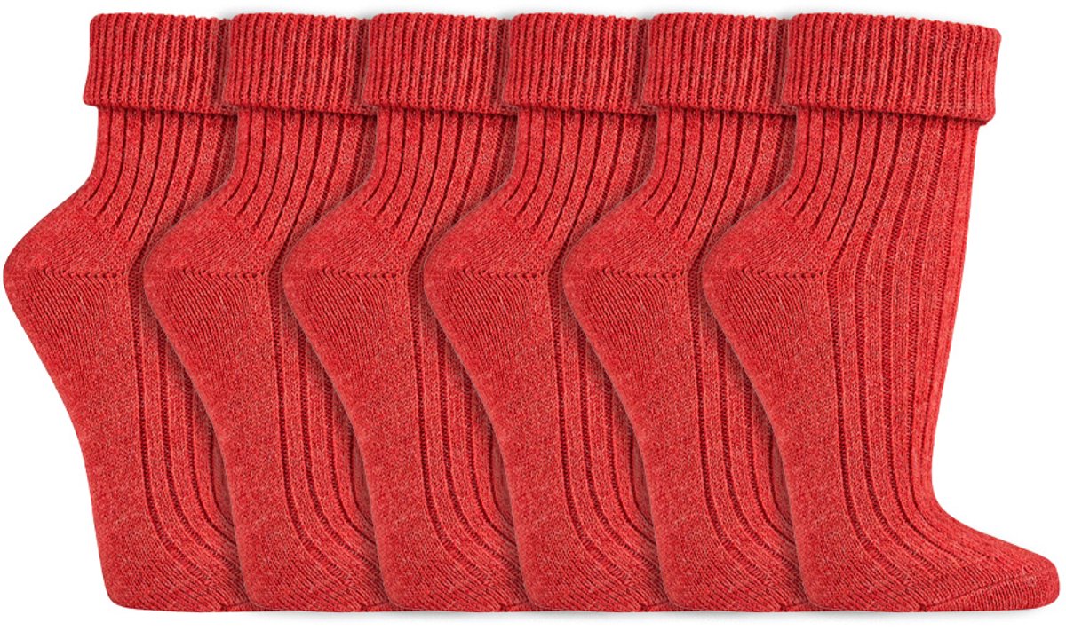 Dames sokken | Alpaca wol | Hypoallergeen | Kleur: Oranje | Maat: 35-38 / 39-42 | 6 paar