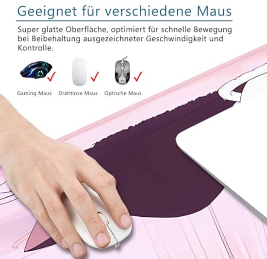 Grote Roze Gaming Muismat - XL Bureaumat voor Professionele Gamers — afbeelding 3