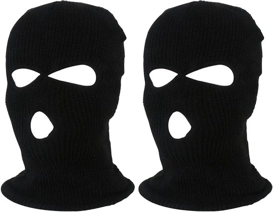Allecto plus - Bivakmuts met 3 gaten, ademend en thermisch, zwart gezichtsmasker voor mannen en vrouwen, geschikt voor fietsen, skiën, hardlopen en snowboarden.