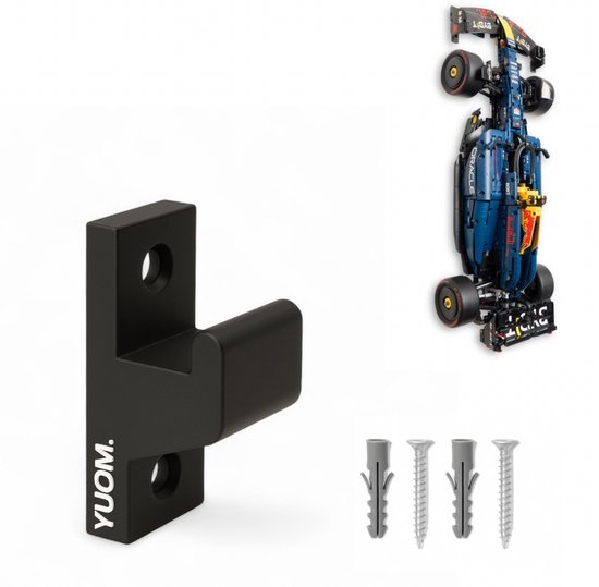 YUOM. Muurbeugel voor Lego Technic F1 Redbull - incl. schroeven & pluggen - Wallmount LEGO Technic auto Wall Mount - F1 Redbull - LEGO houder - Lego Technic F1 Redbull