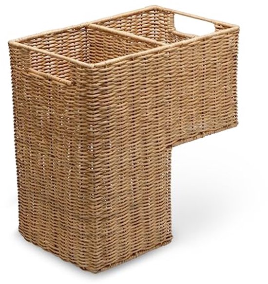 Wicker Stair Basket - Natuurlijke Kleur - Rattan - 38 x 24.2 x 40.2 cm