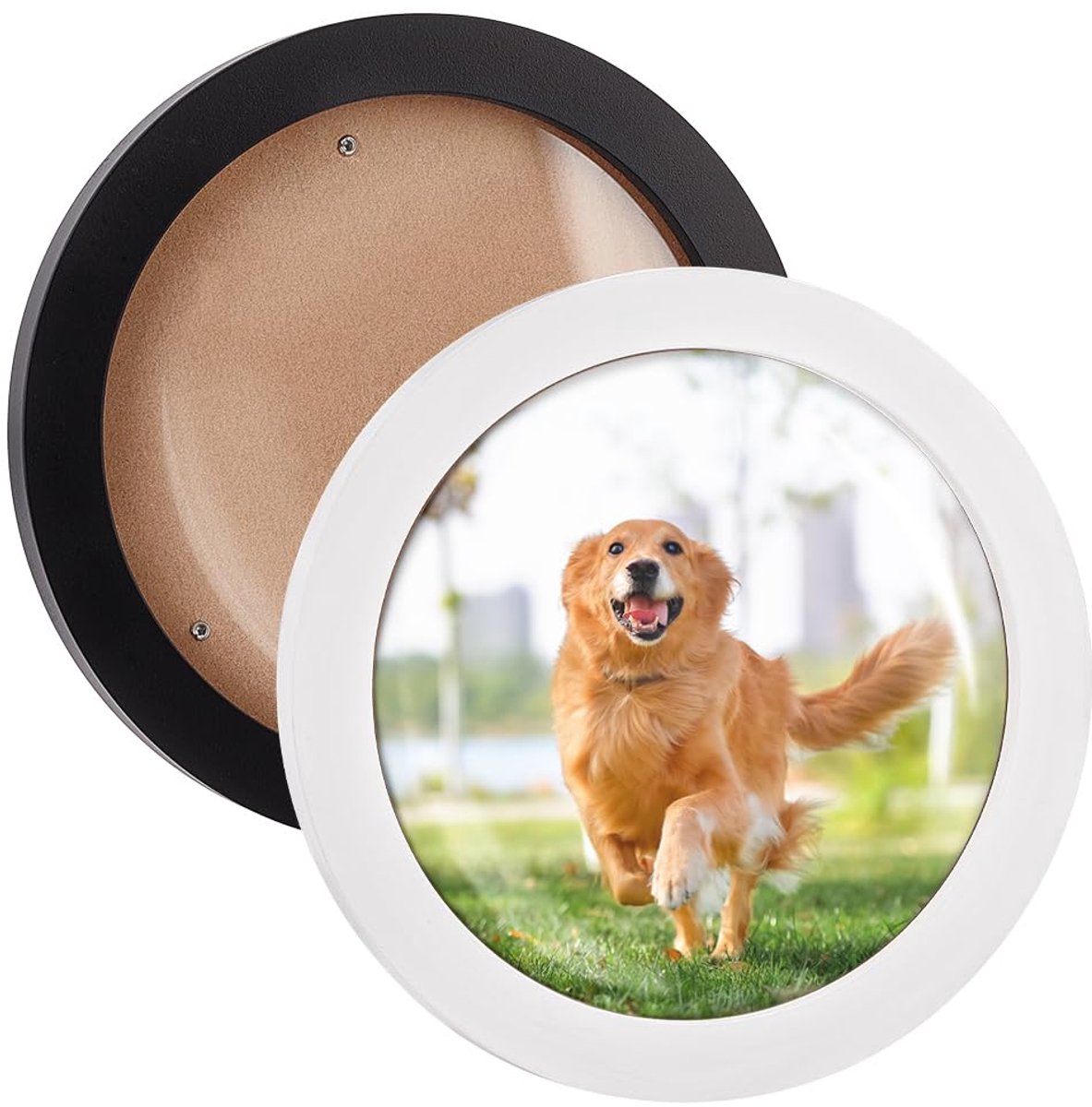 2 stuks ronde houten fotolijst 20,6 cm wit zwart muur conventionele cirkel fotolijsten wandmontage stijlvolle fotolijst display frame voor thuiskantoor galerij bruiloft muur decor