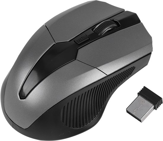 Vitdipy - Muis Draadloos - Muis Laptop - Links en Rechtshandig - Ergonomisch Ontworpen -Computermuis - 500-1000 DPI - Extra Stil - Grijs