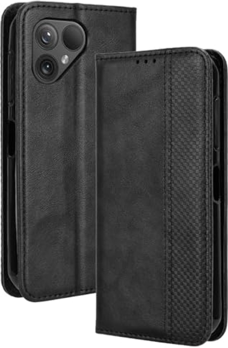 Flip Wallet Case for Fairphone 5 - Protective Cover with Stand - Black