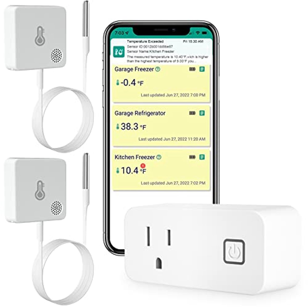 Wifi Freezer Thermometer met Alarm, E-mail notificatie en App Waarschuwing