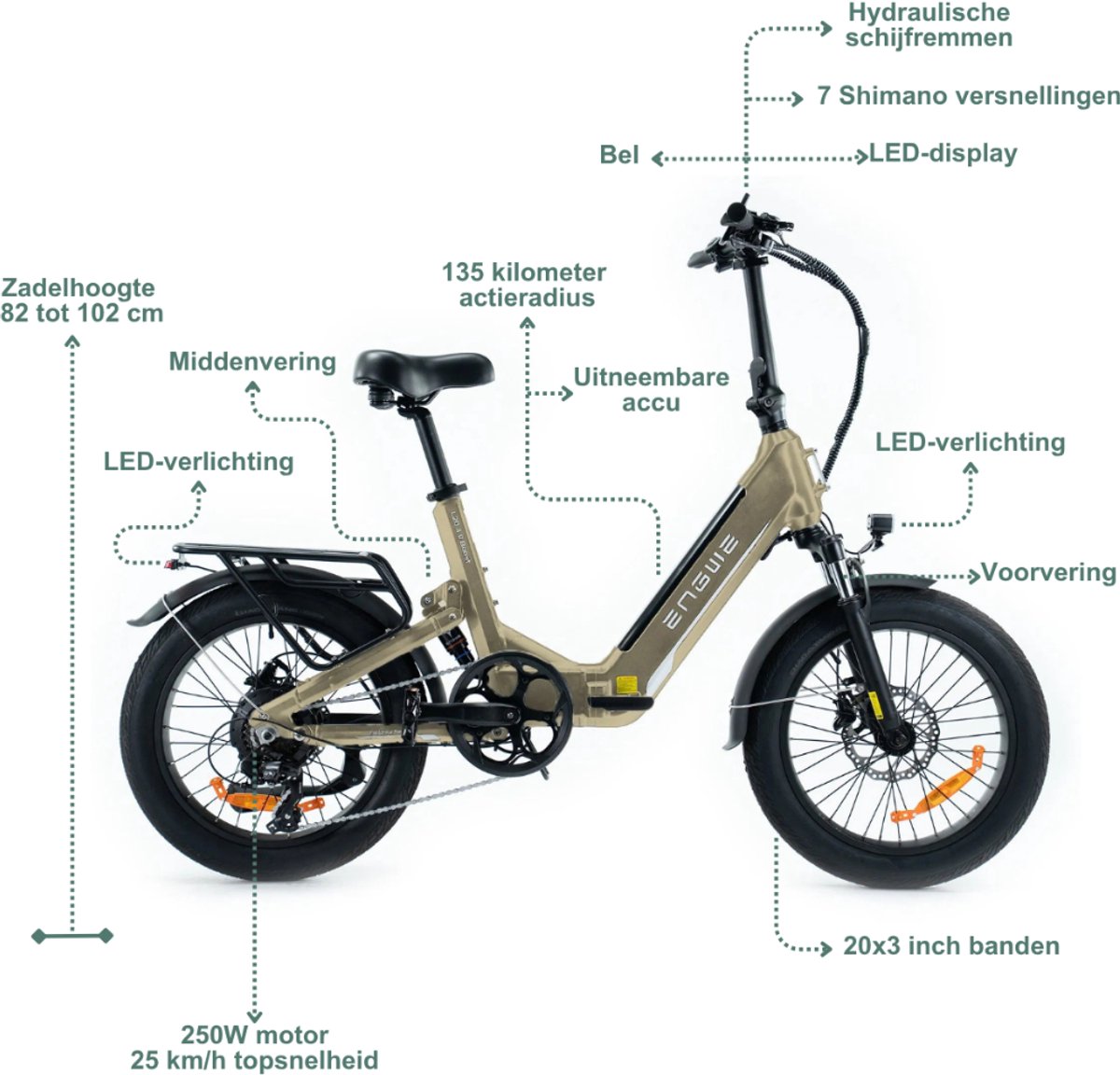 ENGWE L20 3.0 Boost - Vouwfiets 135km bereik thumbnail 7